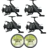 Pack 4 Moulinets Dark Water 6000 FS Debrayable + 2000m de 0.35mm
