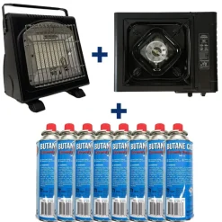 Pack Rechaud + Chauffage + 8 Cartouches de Gaz